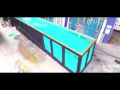 Luxury Prefab Modern Portable Container Swimming Pool With High Strength Glass Wall