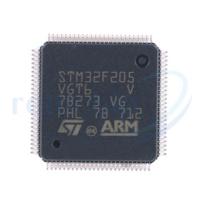 중국 ARM Microcontrollers STM32F205VGT6 MCU 32BIT ARM Cortex M3 Connectivity 120 MHz 82 I/O LQFP-100 판매용