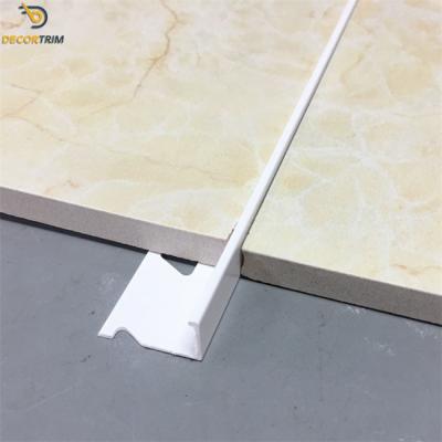 China Straight Edge Plastic PVC Tile Trim Plain White For Decoration Protection for sale