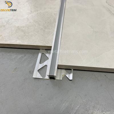 China Aluminum Matt Satin Expansion Joint Profile 10mm Rubber Insert Anodized Surface for sale