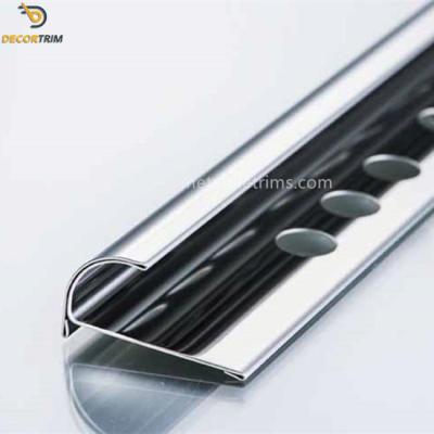 China Grade 304 Stainless Steel Tile Edge Trim 10mm X 2.5m Half Round Shape for sale