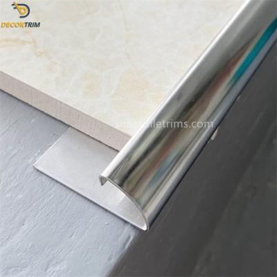 China 3/8'' 10mm Stainless Steel Tile Trim , Tile Corner Strip Round Edge for sale