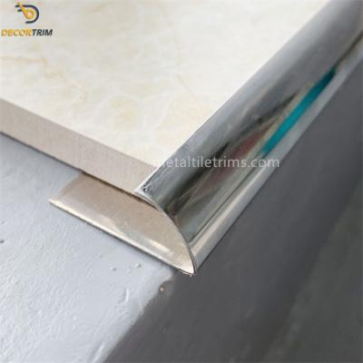 China Quadrant 12mm Stainless Steel Tile Trim For Ceramic Edge Decoration Protection for sale