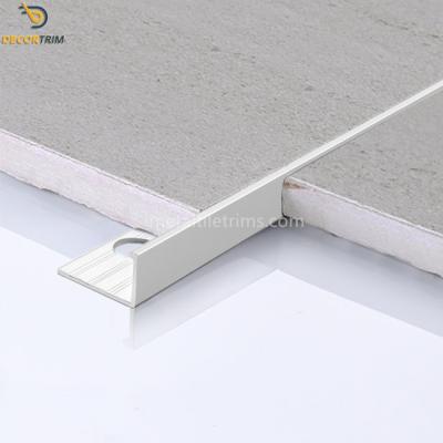 China L Shape Aluminium Tile Trim Polish Silver 12.5mm For Marble Edge Protection for sale
