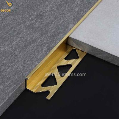 China 10mm Aluminum Corner Tile Trim ,  Gold Chrome Straight Edge Tile Trim for sale