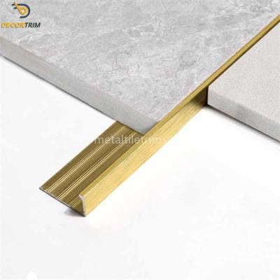 China L Shape Metal Tile Trims Bright Gold 12.5mm For Tile Decoration for sale