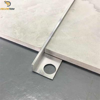 China 10mm Aluminium Straight Edge Trim , Silver L Shaped Metal Edging ODM for sale