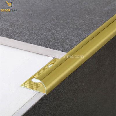 China 10mm Round Edge Metal Tile Trims Aluminum Alloy 6063 T5 Material for sale