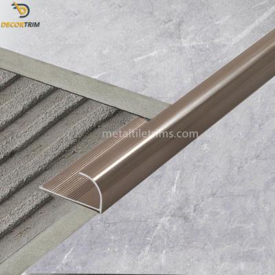 China Curved Shape Metal Tile Trims High Glossy Coffee Color 2.5 Meter Length for sale