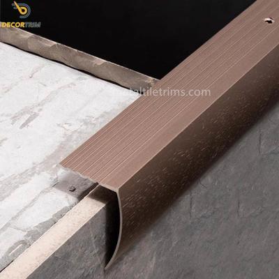 China Bullnose Stair Nosing Tile Trim L Shape Shiny Rose Gold Color for sale