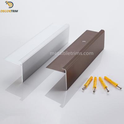 China F Shape Tile Step Edge Trim , Heavy Duty Stair Nose Trim For Tile 8mm Size for sale
