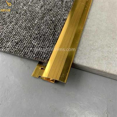 China 8.5mm Zig Zag Carpet Strip , Anodized Shiny Gold Metal Carpet Trim for sale