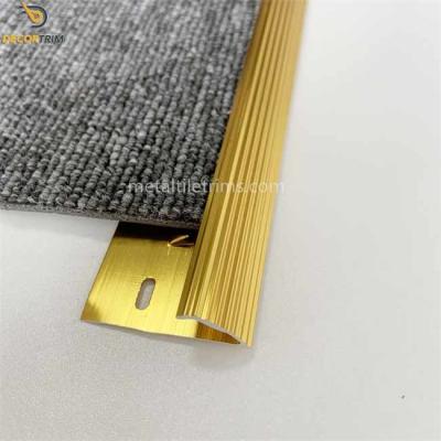 China 7.7x3000mm Carpet Transition Strip Self Adhesive Bright Gold Color for sale