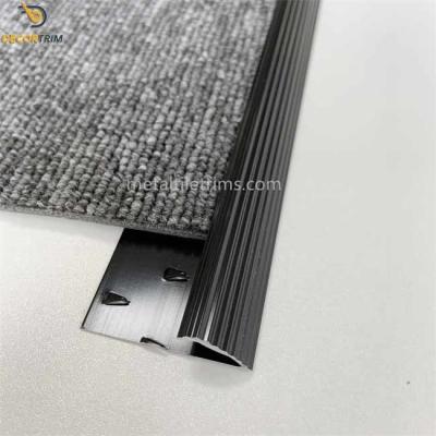 China Anodized Black Carpet Edge Transition Strip Trim 7.7mm Thickness for sale