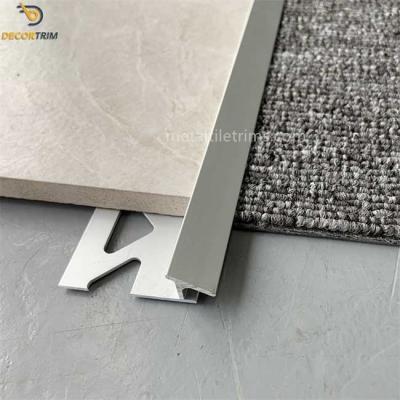 China 12mm Carpet Tile Edge Trim , Aluminum Carpet Transition Strip To Tile OEM for sale