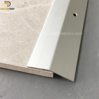 China 2500mm Floor Edging Trim , Same Height Floor Joining Strips Anodized Matt Silver for sale