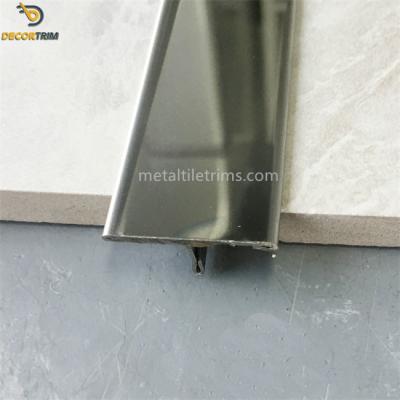 China SS304 T Shaped Transition Strip 8k Mirror Finish Tile To Laminated Floor for sale
