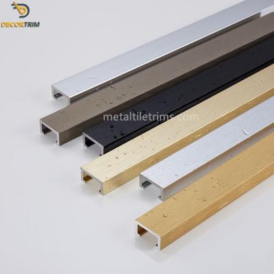 China 20×10mm Wall Tile Transition Strips Trim With Anodized Brushed Finish for sale