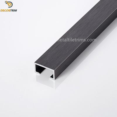 China Aluminum U Channel Strip Trim Brushed Matt Black 15mm×8mm Size for sale