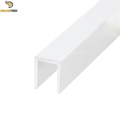 China Flat Decorative 6063 Aluminum U Channel , Tile To Wall Transition Trim 8×10mm for sale