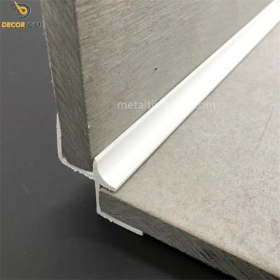 China 12mm White Internal Corner Tile Trim Plastic PVC Material For UV Board Connection for sale