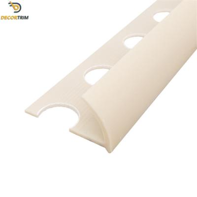 China 10×2500mm PVC Tile Trim Round Open Shape For Tile Edge Protection​ for sale