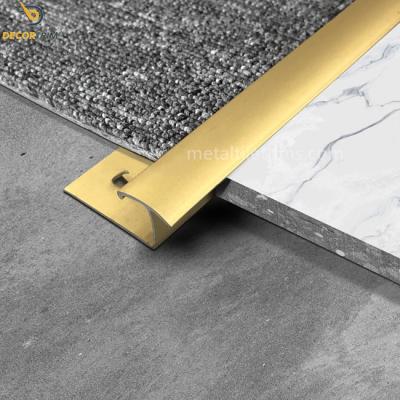 Cina Pavimento di legno di alluminio della striscia di transizione del tappeto 6063 T5 per tappezzare riduttore Matt Gold in vendita