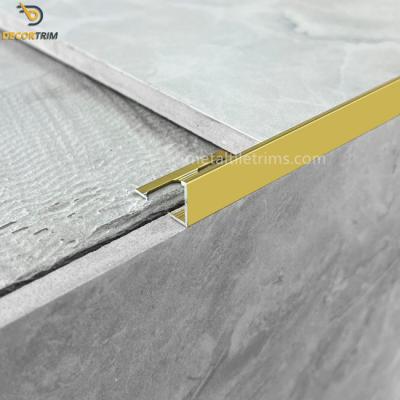 China Gold 12mmx2.5m aluminium tile corner trim Brushed Chrome L Shape for sale