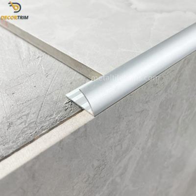 China Round Chrome Metal Tile Edge Trim Aluminum Alloy 6063 Finishing for sale