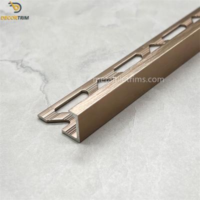 China Aluminium Flooring Profiles Metal Tile Trims 3 Meter Profile Trim Tiles for sale