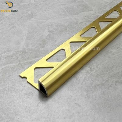 China Bright Gold Shape Chrome Straight Edge Tile Trim 8mm×25mm for sale