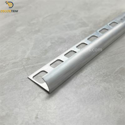 China Round Edge Tile Trim Metal Trim On Tile 10mm×24.9mm/2500mm for sale