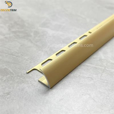 China 12.5mm×26mm×1.2mm Round Internal Corner Tile Trim Aluminium Tile Trim en venta