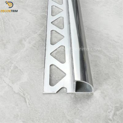 China Metal Bullnose Tile Edging Trim Metal Tile Trims Anodized Edging 2m Length en venta