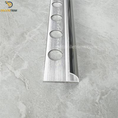 China Curved Tile Edging Tile Edge Beading Wall Corner Protection Strips Silver en venta
