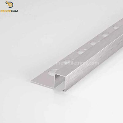 China Tile Beading Chrome Metal Tile Trims Transition Floor Strip Accessories Te koop