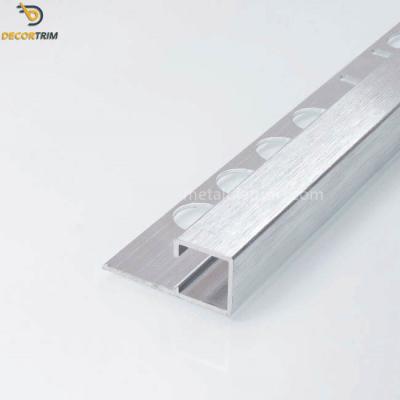China Aluminum Floor Strip Metal Corner Tile Trim Flooring Edging Strip 6063 T5 for sale