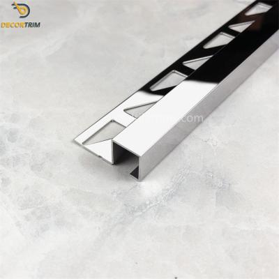 China Stainless Steel External Corner Tile Trim Square Tile Trim Stair Edging Nosing for sale