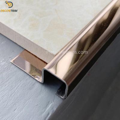 China Stainless Steel Transition Strips Edge Guard Profile Tile Trim Straight Edge Trim for sale