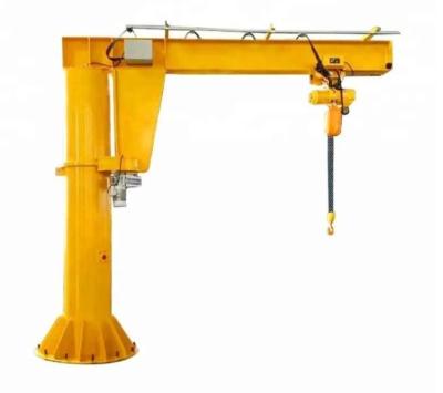China 1T Remote Control Column Pillar Mounted Jib Crane With Electric Chain Hoist for sale