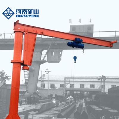 China Red Color 3T 20m/Min Warehouse Pillar Mounted Jib Crane With Hoist for sale