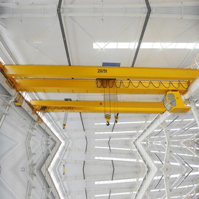 China 10Ton Hosit Trolley Span 24m Remote Control Double Girder Overhead Crane for sale