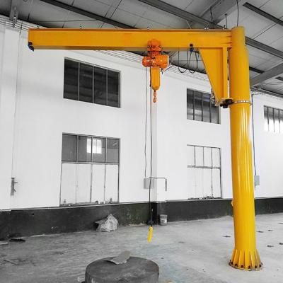 China 4T Column Swing Boom Jib Crane Ground Mounted With Chain Rope Electric Hoist for sale