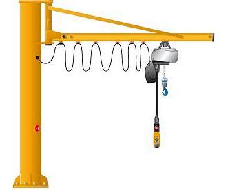 China 1 ton Electric Revolving Any Degrees Column Swing Jib Crane For Lifting Cargo for sale