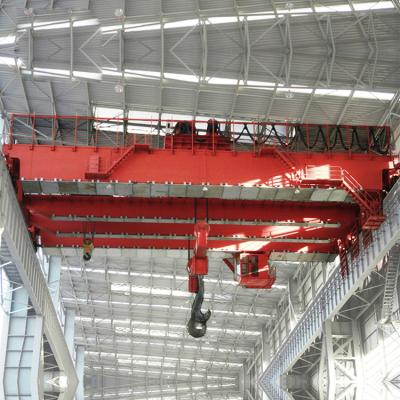 China IP54 Red Color 32 TONS Double Girder Overhead Crane For Steel Mill for sale