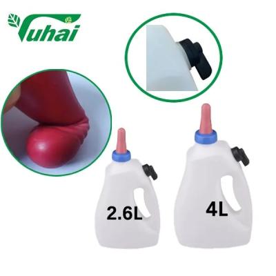 China 2.6l 4l Calf Feeding Bottles Adjustable Milking Bottle With Teat Nipple PP Material Cattle Feeder for sale
