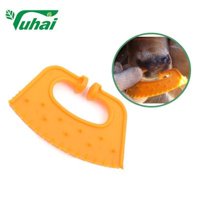 Китай 11 × 7 × 0,5 см Кольца для отлучения телят, пластиковый отлучитель для телят, желтый носовой кольцо для отлучения телят продается