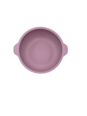China Round Childrens Silicone Plates Mushie Silicone Suction Plate For Dinner With Size Is 13.2*11.5*5cm And Weight Is 93gram for sale