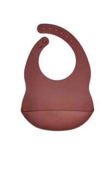 China ODM Red Breastfeeding Baby Feeding Bib Silicone Bib With Food Catcher With Size Is 3.5*30.6*20.8 cm And Weight Is 81Gram for sale