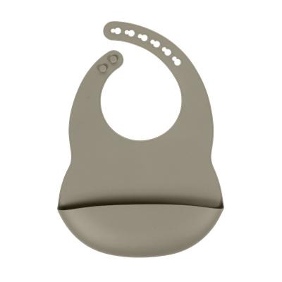 China Grey Silicone Weaning Bibs Food Catcher Personalised With Size Is 3.5*30.6*20.8 cm And Weight Is 81 Gram for sale